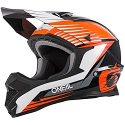 Casco De Seguridad Naranja O'NEAL | Casco de Motocross | MX Enduro Motocicleta | ABS Shell, Estándar de Seguridad ECE 2205, Ventilación y refrigeración óptima | 1SRS Casco Stream | Adultos | Naranja Negra | Talla L