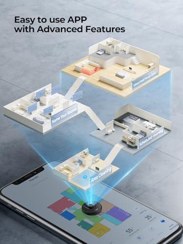 Laresar Clean Robot Vacuum Cleaner with Mop, Ultra Strong 5000Pa Robotic Vacuum with LiDAR Navigation, Robot Vacuum 180mins Runtime, 5 Maps, App/Alexa, Ideal for Pet Hair, Hard Floors, Carpet(Mars01) - Image 6