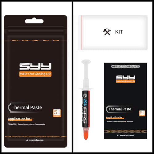 Image of SYY Thermal Paste with Tool kit, 4 Grams CPU Paste Thermal Compound Paste Heatsink for IC /Processor /CPU /GPU /All Coolers