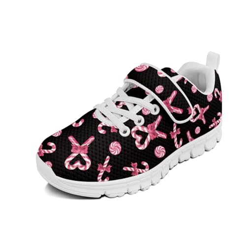 Christmas Candy Pattern Kids Tennis Shoes Breathable Running Shoes Walking Shoes Fashion Sneakers for Boys and Girls