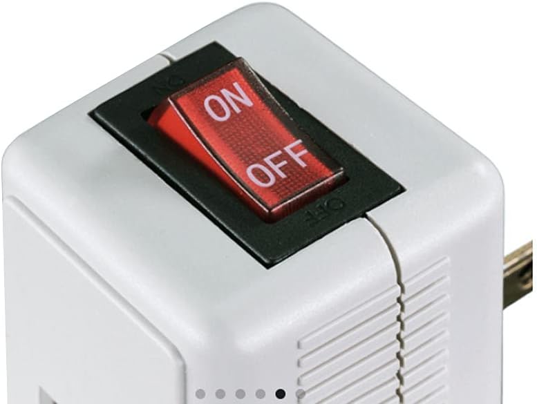 2 Single Port Power Outlet Wall Tap Adapters Beige On Off Lighted Switch Control