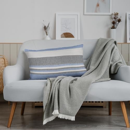 Image of 180 TC Pillow Cover Set of 2 | Pillow Cover Cotton 100% | Pillow Cover Set of 2 King Size | Wrinkle Free & Fade Resistance | Striped Pattern | Standard Size | All Season Use (Multicolor)