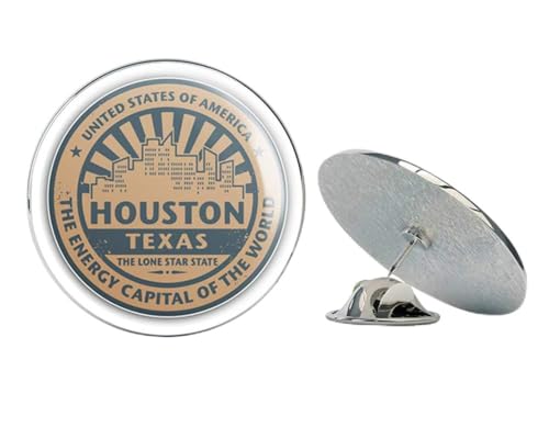 Houston Texas Grunge Vintage Travel Stamp Round Metal 0.75
