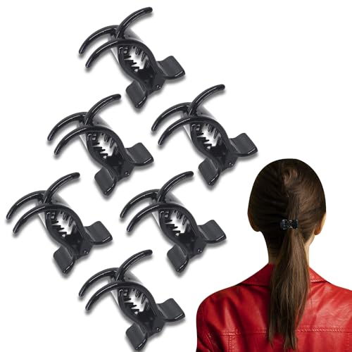 Image of TEMPERIA (6 pcs) Hair Clips for Women & Girls - Clutcher Clutches Claw Clip Accessories - Stylish, Fashional (Black) (DN02)