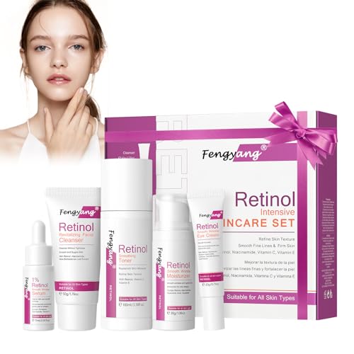 Fengyang® Set De 5 Piezas Retinol Skin Care, Set De Cuidado De La Piel, Cuidado Facial Mujer Kit Regalo, Kit De Viaje Esencial Para El Cuidado De La Piel Fengyang® Set De 5 Piezas Retinol Skin Care, Set De Cuidado De La Piel, Cuidado Facial Mujer Kit Regalo, Kit De Viaje Esencial Para El Cuidado De La Piel