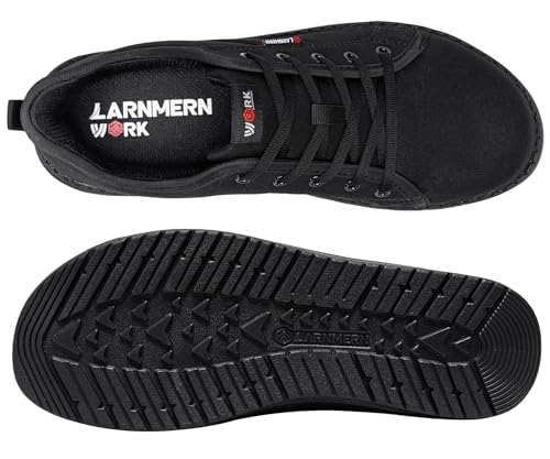 LARNMERN Steel Toe Shoes Men Hands Free Work Shoes Slip On Safety Toe Sneakers Lightweight Comfortable Walking4