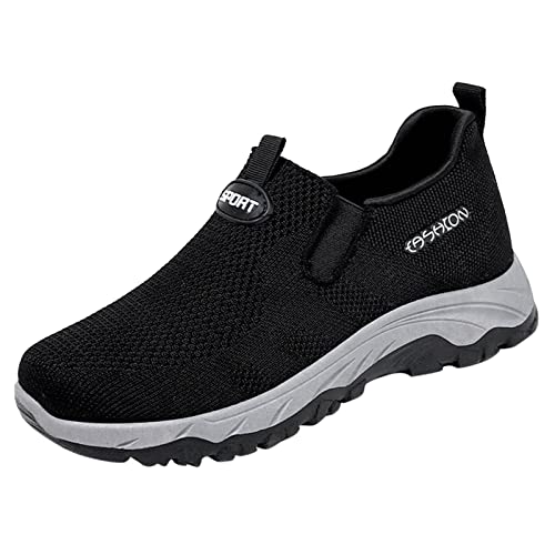 550 Basket de Marche Slip on pour Sneakers Homme Mode été et Automne Hommes Baskets Mouche tissé Maille Respirant et Confortable sans Lacet athlétique Multisports Outdoor Casual