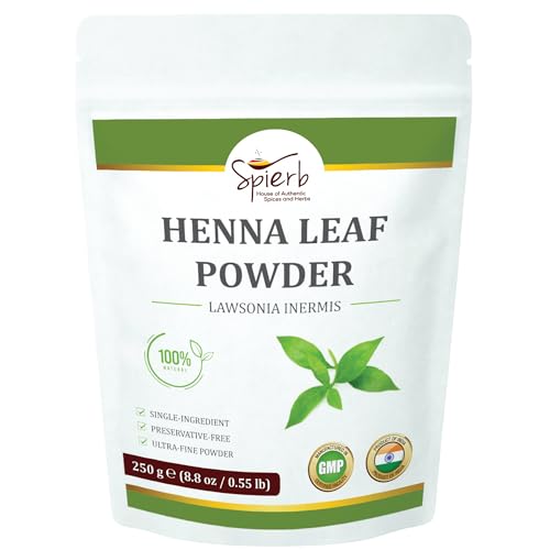 Spierb Henna Powder for Hair (250 g) | 100 % Natural Hair Dye | Use this Long Lasting Henna Hair Dye for Copper Red or Blend with Indigo powder for Dark Brown/Jet Black Hair Colour