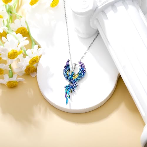Hummingbird/Phoenix/Owl/Dove/Flamingo/Raven/Blue Jay/Cardinal/Peacock/Eagle/Parrot/Robin Necklace for Women 925 Sterling Silver Bird Pendant Necklace Animal Jewelry Gift for Mother Wife4