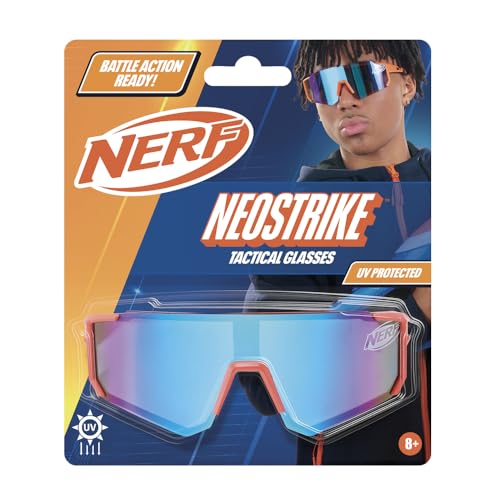 NERF NeoStrike Óculos táticos de proteção para jogos Nerf, óculos de combate com proteção UV e armação resistente, acessório oficial de estilo tático para crianças e fãs Nerf
