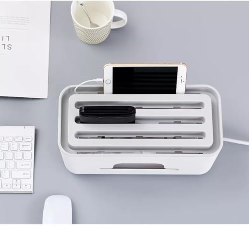 Image of Cable Management Box - 10 pcs, Cable Organizer for Desk, Wire Organizer for Table, Cable Box, Wire Box, Cable Management Box Organizer, Wire Bin for Home & Office
