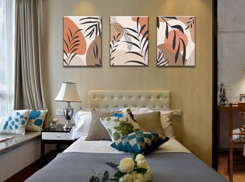 Image of msspart Boho Floral Wall Art Botanical Canvas Prints Decor Plant Illustration Modern Artwork Bohemia Pictures Decorative for Living Room, Bedroom, Office - 12 inchx16 inch