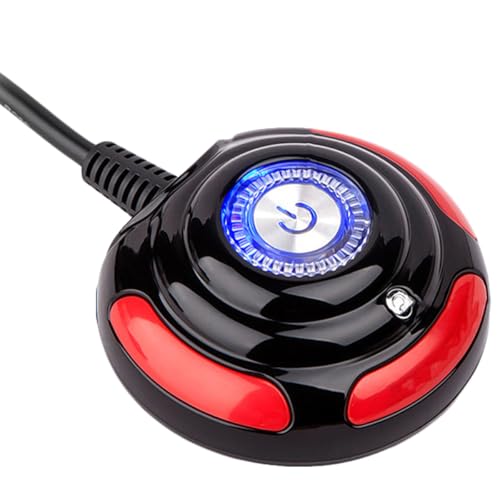 Hemobllo Botón de Encendido y Reinicio para Computadora de Escritorio, Interruptor Luz Indicadora, Color Rojo y Negro, Piezas de Computadora para Hogar, Oficina y Bar, Conmutador Kvm