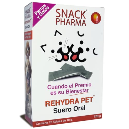SNACK PHARMA Rehydra Pet Suero Oral para Perros y Gatos con 30 Snacks. 12 Sobres de 10 gr.