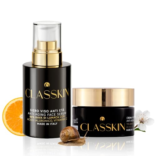 Siero+Crema Viso Alla Bava Di Lumaca Bio - Skincare completa,Anti-Eta'