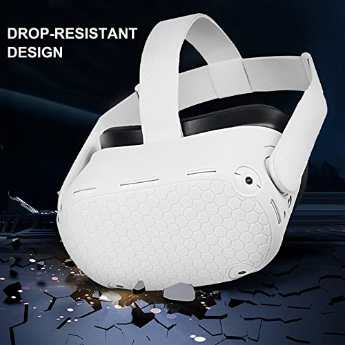 Vr Shell Front Protector Cover For Oculus Quest 2, Silicone Protective Headset Cover Anti Scratch Anti Dust Anti Shock, Compatible With Quest 2 Accessories (White) #TOP3