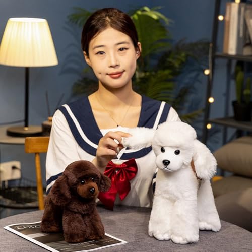 champracer Kuscheltier Teddy Pudel Plüschtier Kuscheltier Hund Simuliertes Tier Hund Plüschtier Plüschhund Puppe Stofftier Hund Geschenke für Jungen Mädchen (20cm,Weiß)