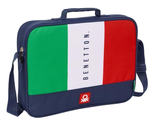 Safta BENETTON FLAG - Cartera Extraescolares, Maletín Portatodo, Bandolera, Cómoda y Versátil, Calidad y Resistencia, 38x6x28 cm