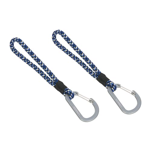 LÄSSIG Kinderwagenbefestigung (2 Stk.) Karabinerhaken Kinderwagenhaken Einkaufshaken/Stroller Hooks Cord black/blue/vanilla – Ansicht 2