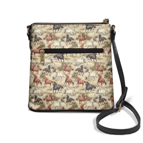 Image of Leather Purses for Women, Leather Hobo Bags for Women Travel Sling Purse Triple Zippered Pockets Shoulder Bag