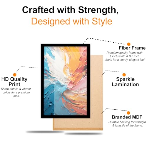 Image of The Castle Decor Abstract Wall Art | Big Size Modern Framed Painting for Living Room & Bedroom Decoration | Premium Gifting (20x30 Inches) (Design-3)