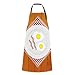 AQQA appetizando delicioso desayuno frito huevo salchicha cocinar delantal apetitoso delicioso desayuno frito huevo salchicha corbata ajustable con bolsillos para adultos