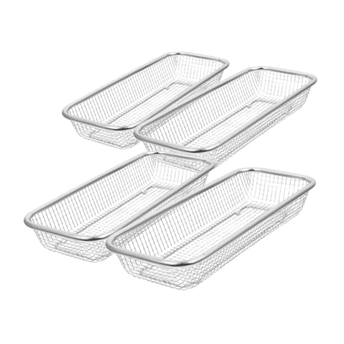 Kisangel 4個 不??製食器洗い機用カトラリー収納バスケット 大容量設計 フォーク 箸 スプーン用多機能ドレインホルダー キッチン収納スペ