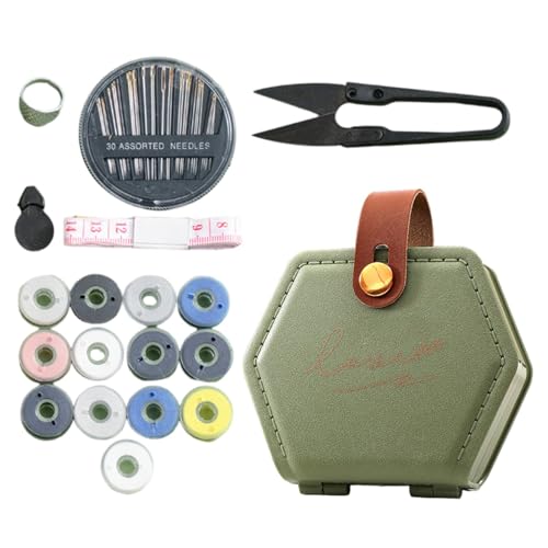 Juego de agujas e hilo, juego de costura básico, kit de costura de aguja de hilo de viaje - Kit de reparación de accesorios de costura, agujas de coser, tijeras, dedal, juego de hilo para el hogar y