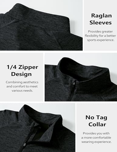 MAGCOMSEN Mens Sun Protection UPF 50+ Long Sleeve Shirt Quarter Zip Pullover Quick Dry Lightweight Fishing Running Rash Guard4