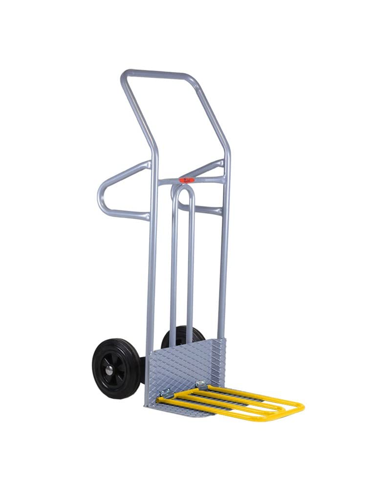 Svelt Carrello Professionale in Acciaio con Pedana Ribaltabile Maggiorata – SuperPortata 300 Kg, Ruote Antiforatura Ø250 mm