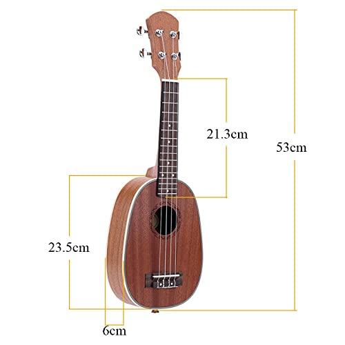 KEPOHK Ukul¨¦l¨¦ soprano en forme d’ananas de 21″durable Sapele mat 4 cordes en nylon Touche en palissandre 21 pouces - Les Beatles, Paul McCartney, John Lennon, RIngo Starr, George Harrison KEPOHK Ukul¨¦l¨¦ soprano en forme d'ananas de 21"durable Sapele mat 4 cordes en nylon Touche en palissandre 21 pouces – Image 4