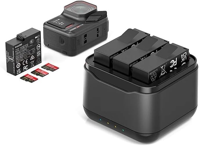 Insta360 Ace Pro 2カメラ用バッテリー充電器ハブベース3チャンネルSDカードスロット付きAcePro2バッテリー用充