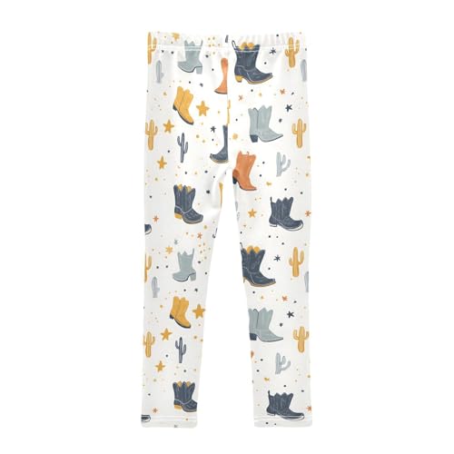 Cute Cowboy Boots Girls Leggings Soft Stretch Workout Yoga Dance Pants for Kids Casual Tights2