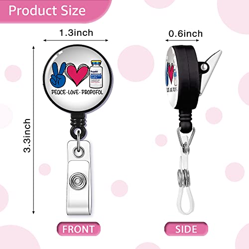 Geygie Peace Love Badge Reel Retractable With Alligator Clip, Funny Id Badge Holder Gift For Pharmacy Nurse Doctor Anesthesiologist Surgeon Crna #TOP1