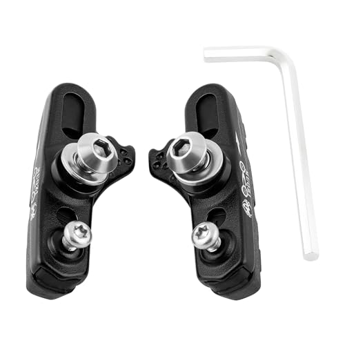 2 PCS Bicycle Carbon Fiber Rim Brake Block, Replaceable Drawer Type C Clip Brake Rubber, Matte Aluminum Alloy Brake Boots (BL-Al, BAL)