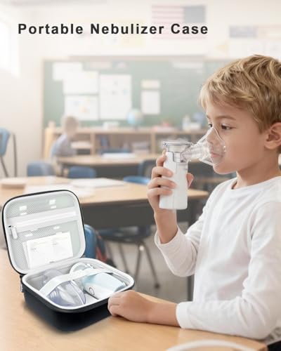 Image of Carrying Case for Portable Handheld Inhaler Nebulizer Asthma Inhaler Black