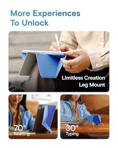 MOFT Dynamic Folio Case for iPad Air 11-inch (M3 2025 / M2 2024) & iPad Air 10.9-inch 5th 4th Generation 2022 2020, Silm Magnetic Stand Case with 20+ Viewing Angles,Ultra Thin,Jet Black - Image 6