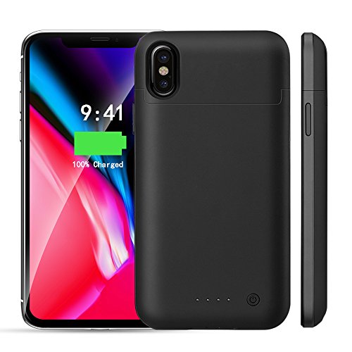 Idealforce iPhone X Battery Case,5200mAh Rechargeable External Battery,Portable Power Charger Protective Charging Case for iPhone X/iPhone 10(5.8inch) Support Lightning Earphones/Audio (Balck)