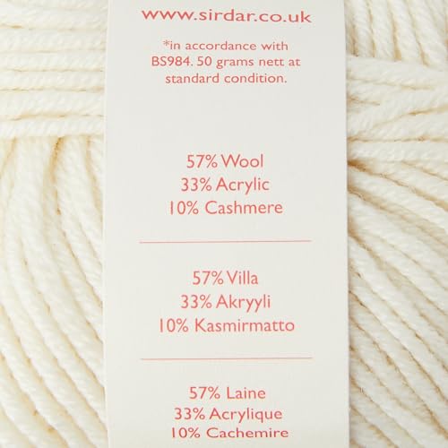Sirdar Snuggly Baby Cashmere Merino DK Double Knitting, Cream (451), 50g (Pack of 2), (451) Cream - Image 4