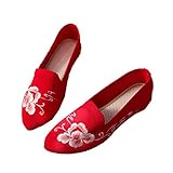  Frauen Pointed Toe Flats Slip On Atmungsaktive Comfort Loafers Flacher Mund Handgemachte Baumwolle Gestrickt Fahren Einzelschuhe