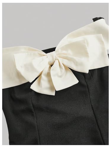 Image of GORGLITTER Women's Bow Mini Dress Summer Off Shoulder Tea Party Birthday Cocktail Cute Going Out Graduation Sun Dresses