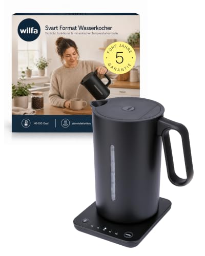 Produktfoto von Wilfa SVART FORMAT Wasserkocher I 1,25 Liter I 2.200 Watt I manuelle Temperaturregelung 40 bis 100 Grad I mit&hellip;