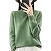 Maglioni in cashmere da donna, con maniche lunghe e girocollo, leggeri e morbidi, pullover in maglia leggera, maglioni caldi da donna, Turchese, L