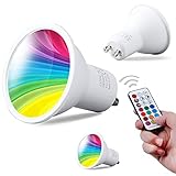 【Fácil de usar】Configuración Plug-n-Play ultra simple. Simplemente gire las bombilla gu10 y comience a disfrutar con el control remoto (funciona dentro de un rango de 5 m) lamparas halogenas techo perfecto para iluminación interior, como sala, comedor, bares, restaurantes, pubs, discotecas y más.