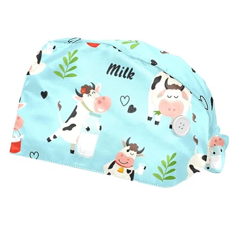 Chapeaux de travail VERED 2pcs avec motif de vaches et bandeau