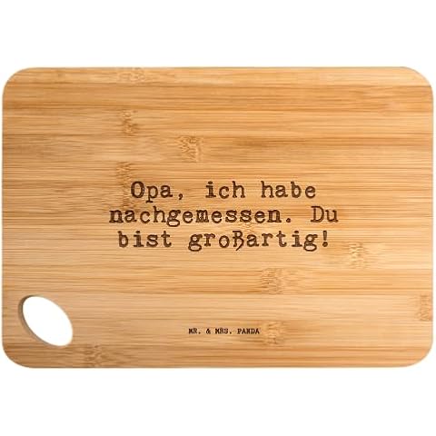 Mr. & Mrs. Panda Bamboo Chopping Board with Slogan "Opa, Ich habe nachmeasureßes". You're great!" 100% handmade from bamboo board, chopping board, beer belly, sayings funny fun gift idea quotes Cover