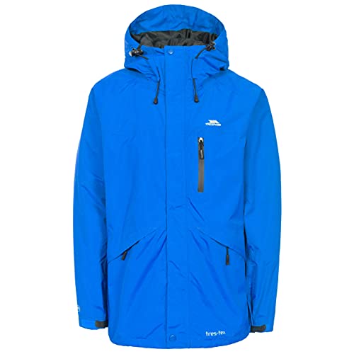 Trespass Mens Corvo Hooded Full Zip Waterproof Jacket/Coat (XXS) (Blue)