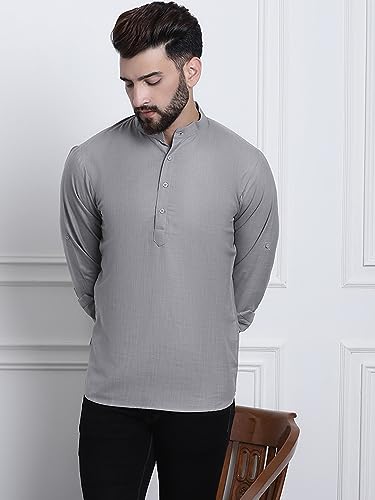 Sojanya (Since 1958 Men'S Cotton Blend Solid Only Short Kurta2