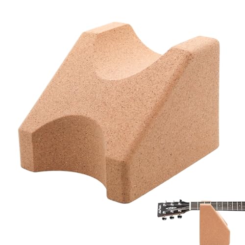Guitar Neck Rest – Natural Cork Support Pillow Cradle, Essential Luthier Tools, Guitar Setup Kit & Repair Kit for String Changing & Cleaning – Acoustic & Electric Guitar Accessories