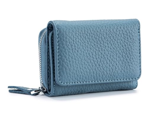 Fashion Short Tri-fold Mini Wallet Large Capacity Multi-Function Coin Bag Storage Bag(Denimblue)